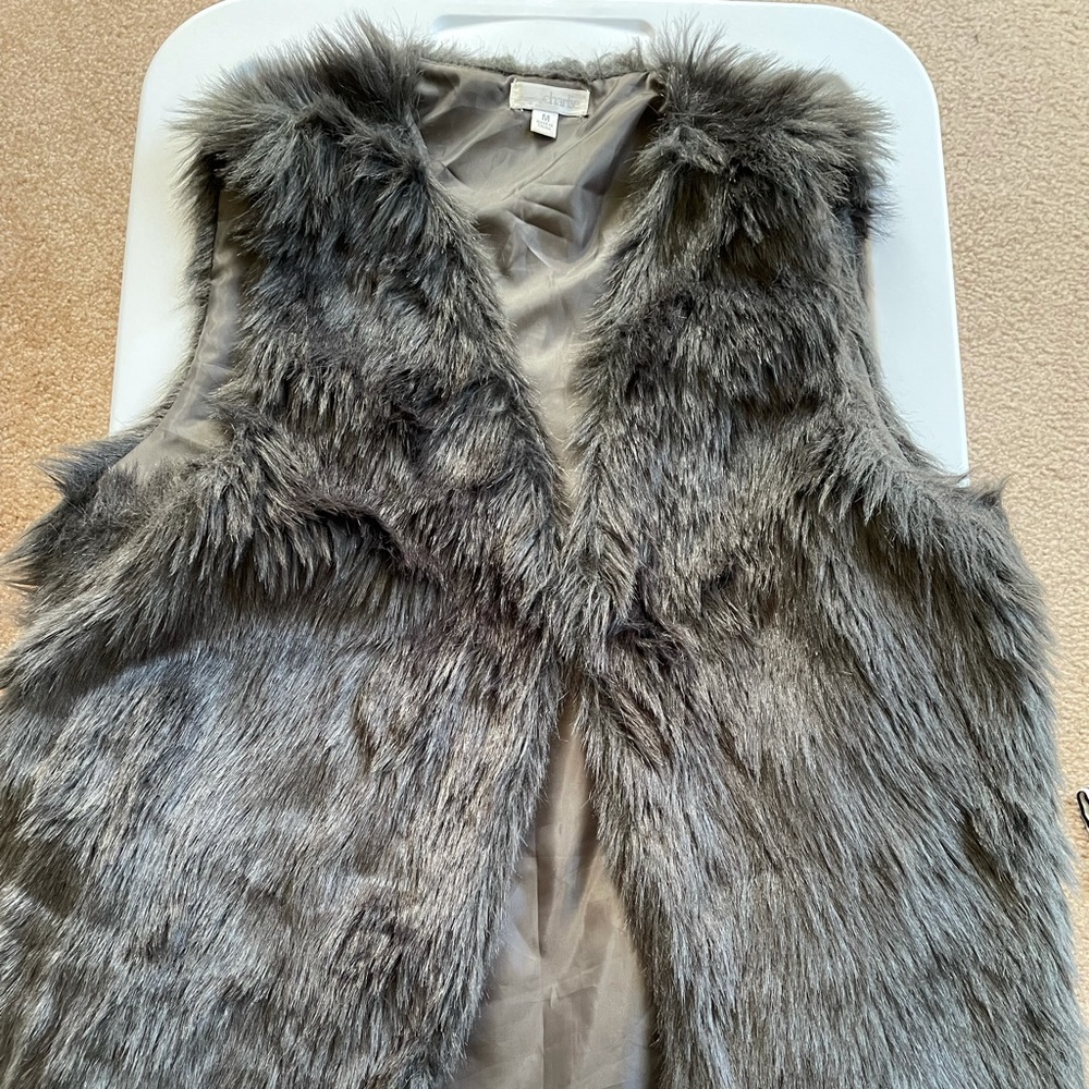 Gray fur vest from Charming Charlie M